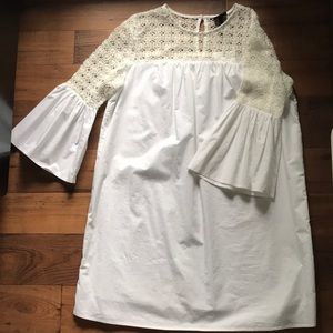 Who What Wear white bell sleeve dress